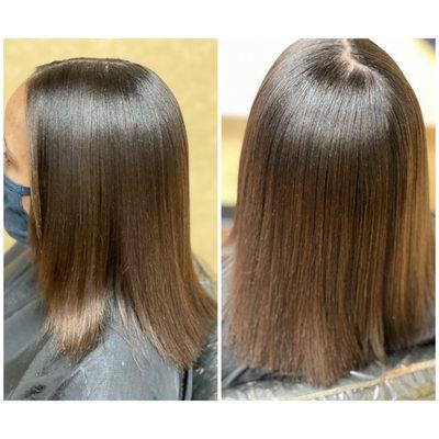 Lisa - textured hair relaxer, cut and blow dry straight (no flat iron)