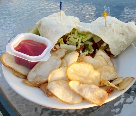 Bay Scallop Wrap with House Cut Chips