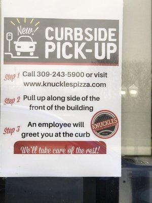 They offer curb side pickup