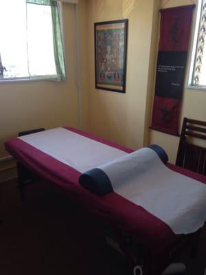 One of the acupuncture beds