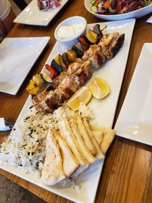 Chicken skewers plate