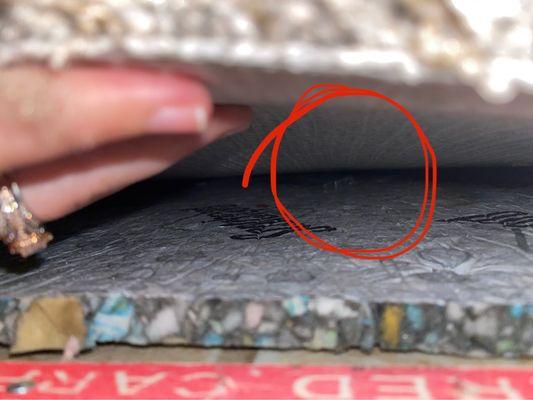 Staples on foam embedded into the pad