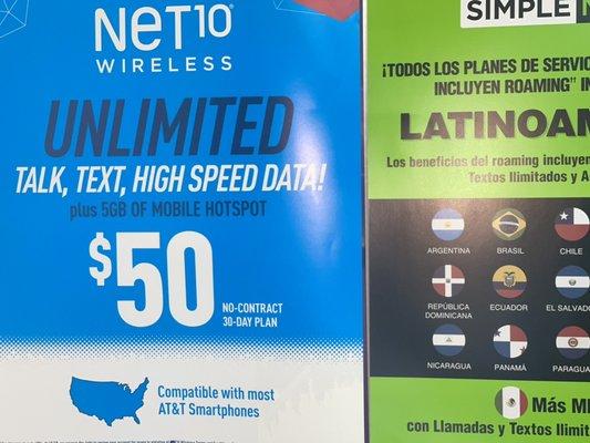 We Offer lines , ( UNLIMITED DATA ) starting $50