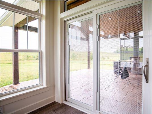 Provia Patio Door Slider with Blinds- Never dusty, dirty and adds privacy when needed.