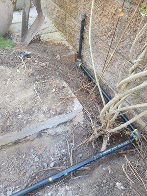 Backyard gas line installation.