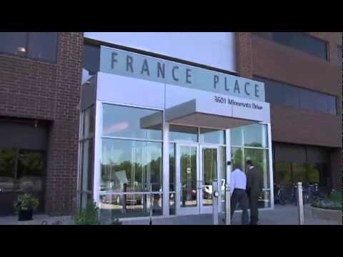 Building entrance of France Place located in Bloomington.