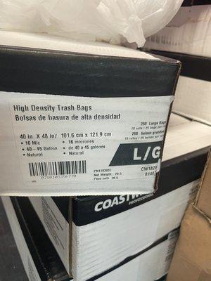 Large trash bags