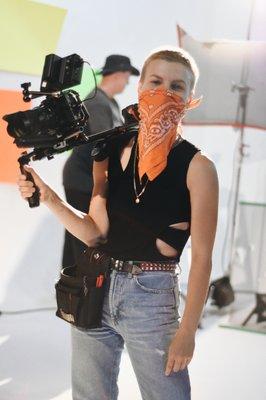 Shooting on the set of "Bi-Coastal" in Los Angeles, 2020