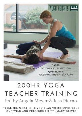 Yoga Teacher Training starts October 2018.