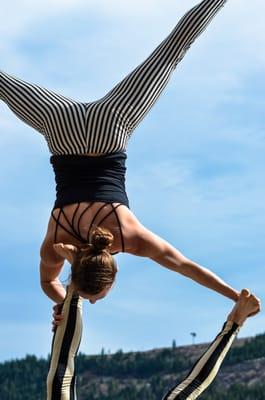 AcroYoga with Laura Green and Mickey Clark.