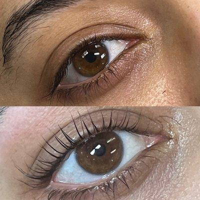 Before and after Lash Lift