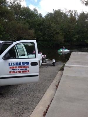 Lake testing a Jet Ski after servicing.