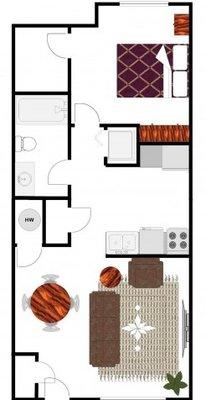 1 bedroom floor plan