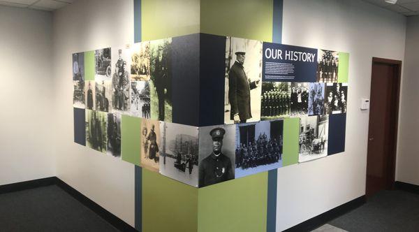 COPFCU Queensgate Branch Lobby History Wall