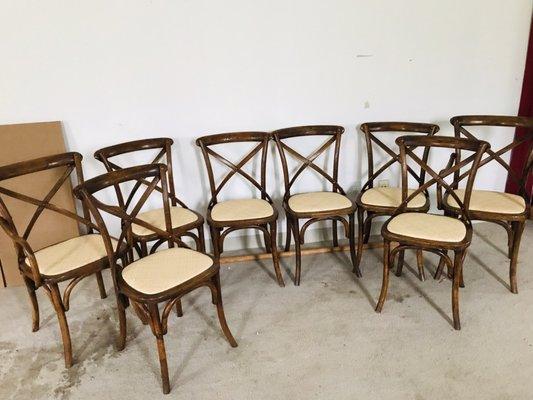 Set of 8 Herringbone Weave Occasional Chair Seats