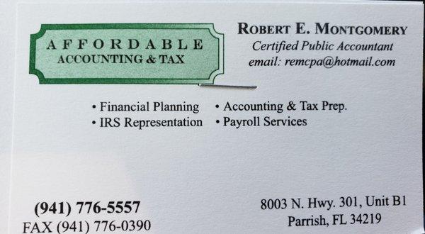 Robert's business card.