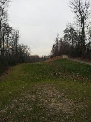 16th hole 5 iron only through the gap. Tight tight tight