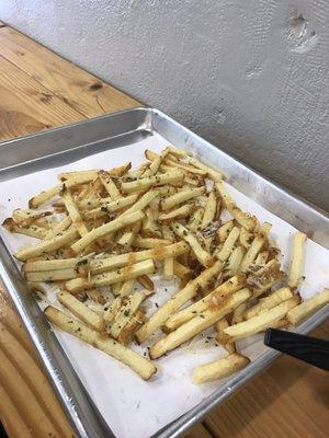 Garlic Parmesan fries. I don't eat much fried food anymore, but these were da bomb!