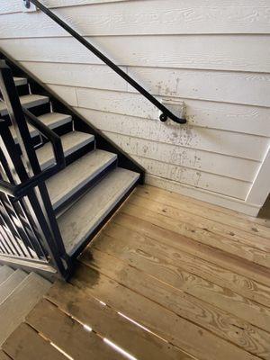 The stairwell of building 2175.  They all look very similar though. The trash juice just keeps accumulating!