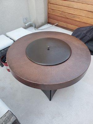 Beautiful hammered copper firepit from All Backyard Fun