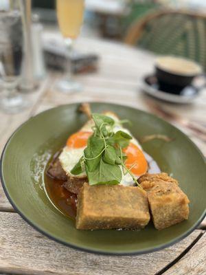 Superb duck confit breakfast dish worthy of a Michelin star