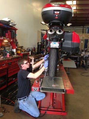 Curtis replacing the chain on my Ducati Multistrada.