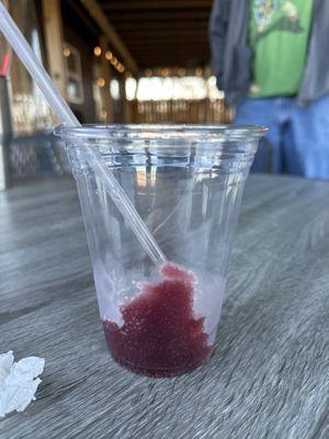 The end of my blackberry wine slushie!