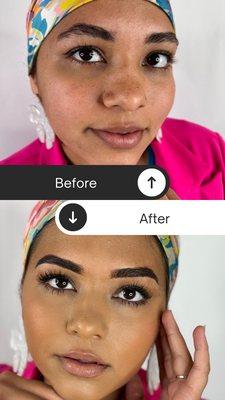 Powder Ombre Eyebrows Before and after July