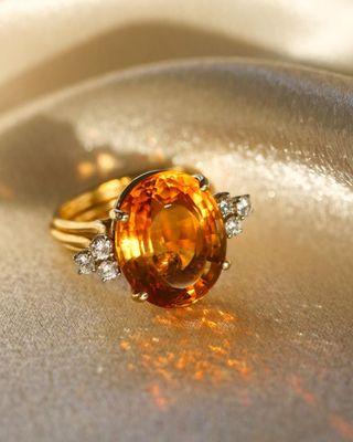 This 12.16ctw citrine and diamond beauty reminds me of a sunset!