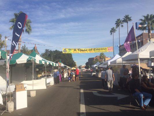 Banner and various vendors/booths