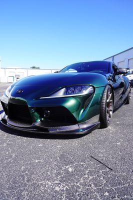 Toyota Supra wrapped in Inozetek Green