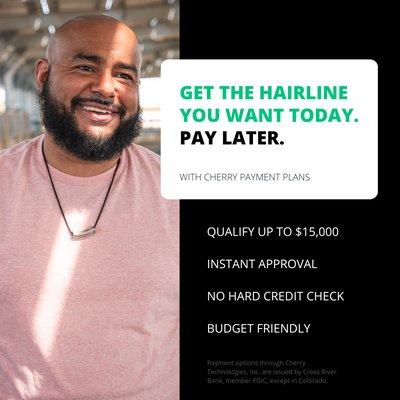 Payment plans available for Scalp Micropigmentation