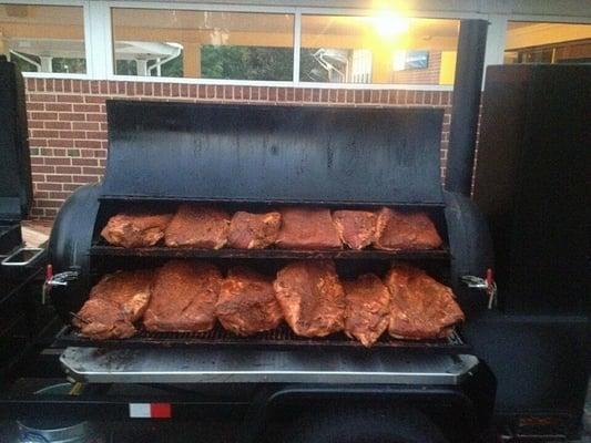 BBQ being smoked.