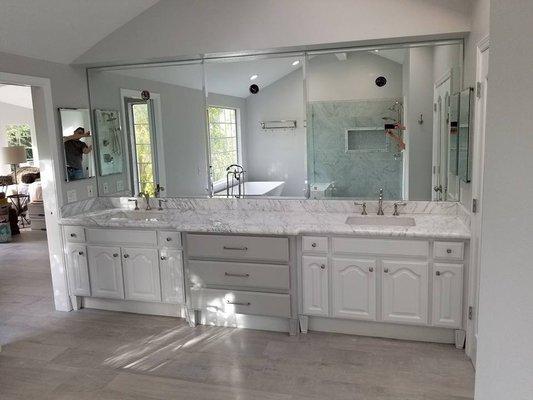 Painted Master bathroom cabinets in Danville, Ca