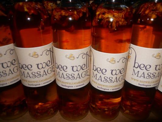 Hand made body oils, made with local Maine honey.