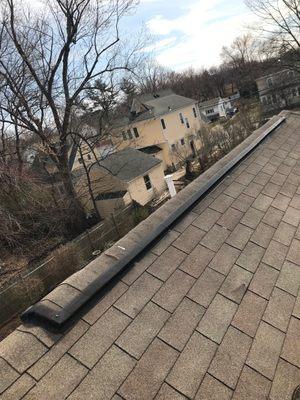 Ridgeguard - After Installation. Prevents wildlife including bats, mice, and flying squirrels from entering your attic.