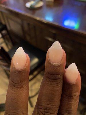 Nudey pink ombre stiletto nails