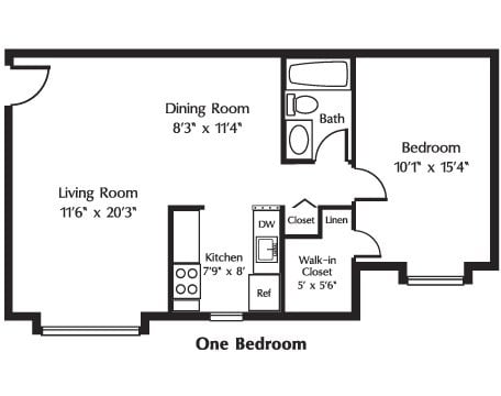 One Bedroom Floorplan