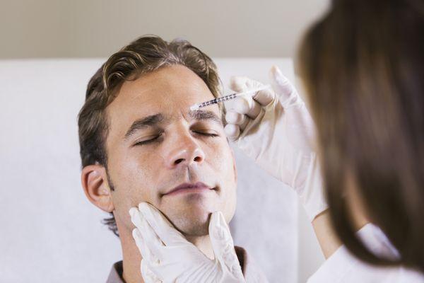 Botox for men to reduce age related wrinkles.