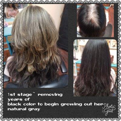 Beginning of a transformation from Black to natural gray.