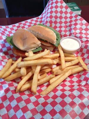 Special for 7/7, buffalo chicken sandwich and a side of your choice (I obviously it fries) $6.75!!!