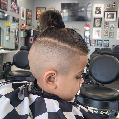 Bald fade with line up. Cut by Bryan