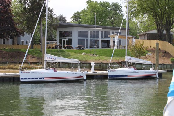 CRAB's fleet of six Beneteau First 22A's at the Patricia & Arthur Edwards Family Marina