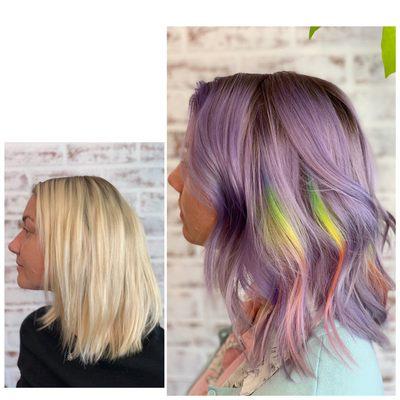 Before and after prism hair  (text for bookings*** 562.257.6164 @hairbylaura.dee