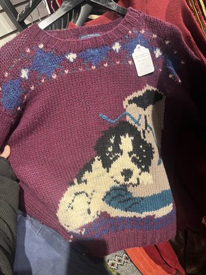 Dog & boot sweater 1980s