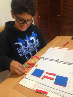 Using algebra tiles for the first time!