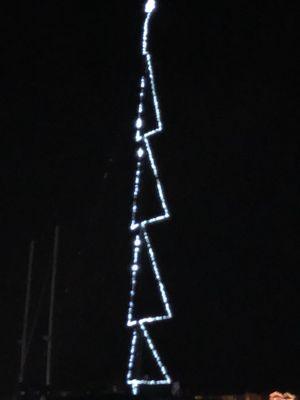 Christmas Tree Lighted Triangles.  Christmas Boat Parade Newport Beach Celebrating it's 109th Year!