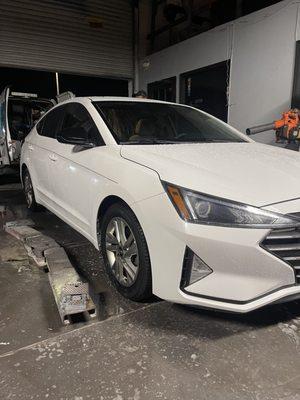 Check out the stunning results after a tree fell on this car! St. Pete Towing and Auto Repair restores vehicles to perfection.