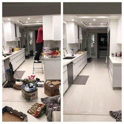 Kitchen Before and after cleaning