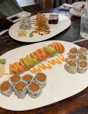 Spicy Titanic Roll Spicy Tuna Roll Spicy Yellowtail Philadelphia Roll